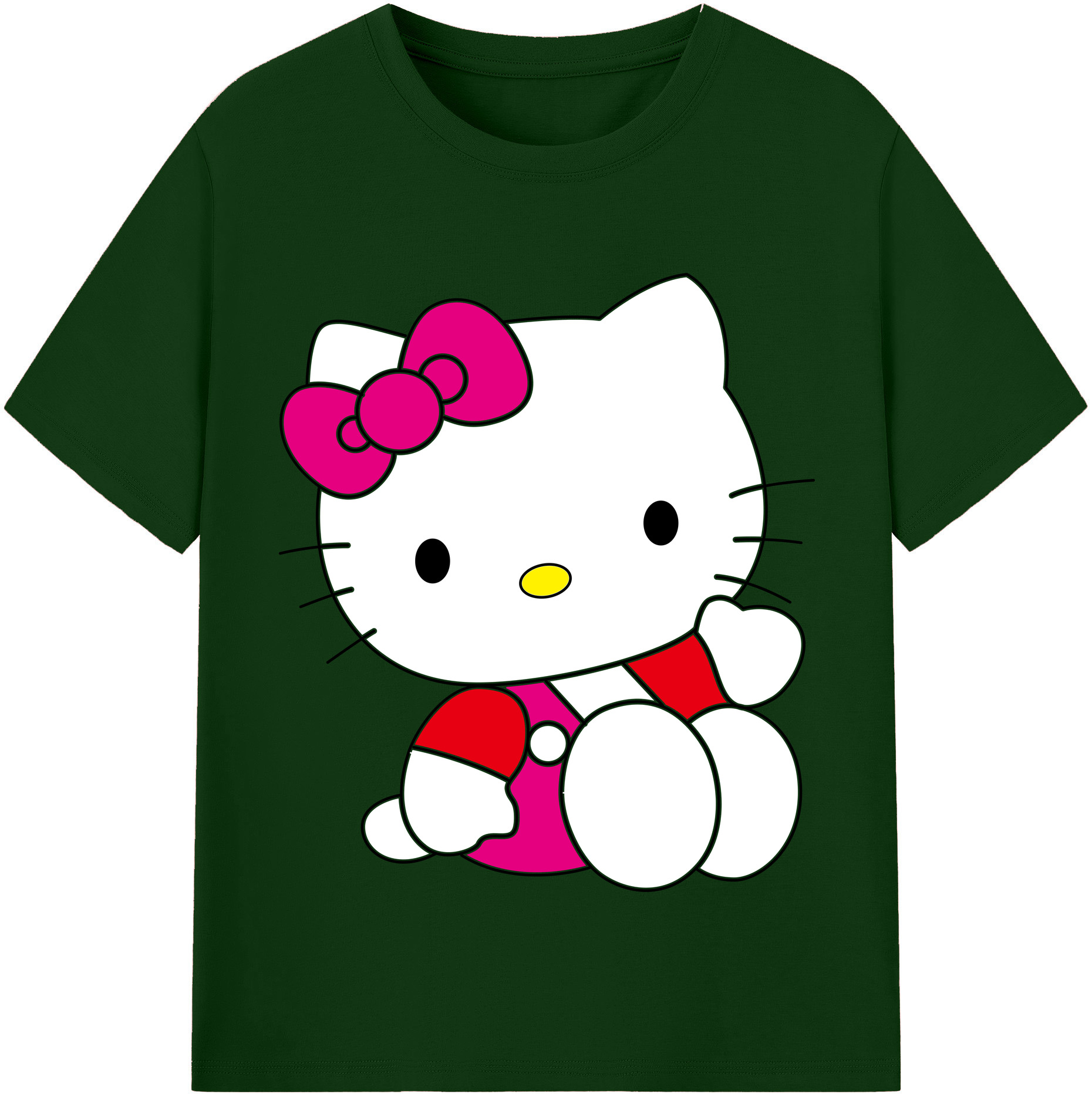 （画像用） Hello Kitty ハローキティ 綿100％半袖Tシャツ（フロントプリント）